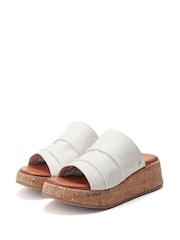 Moda in Pelle Kalimeres Low Cork Flatform Sandals With Ruche Leather Upper - Image 2 of 4