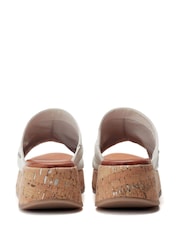 Moda in Pelle Kalimeres Low Cork Flatform Sandals With Ruche Leather Upper - Image 3 of 4