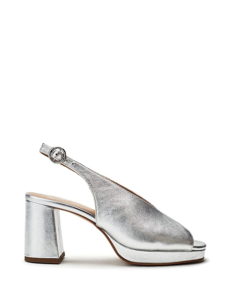 Moda in Pelle Jacinta Block Heel Leather Peep Toe Sandals - Image 1 of 4