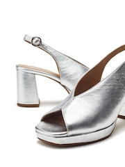 Moda in Pelle Jacinta Block Heel Leather Peep Toe Sandals - Image 4 of 4