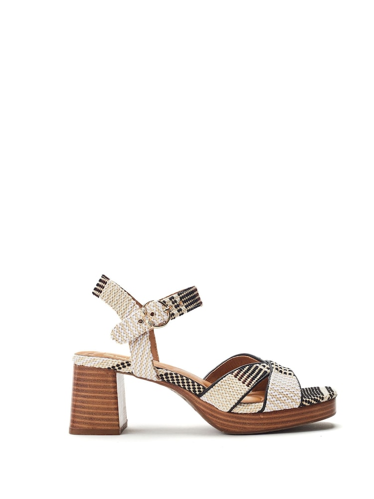 Moda in Pelle Grechian Cross-Over Comfort Platform Silver Sandals - Image 2 of 5
