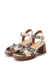 Moda in Pelle Grechian Cross-Over Comfort Platform Silver Sandals - Image 3 of 5
