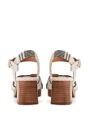 Moda in Pelle Grechian Cross-Over Comfort Platform Silver Sandals - Image 4 of 5