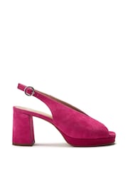 Moda in Pelle Jacinta Block Heel Leather Peep Toe Sandals - Image 1 of 4