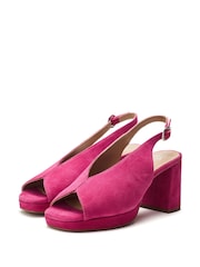 Moda in Pelle Jacinta Block Heel Leather Peep Toe Sandals - Image 2 of 4