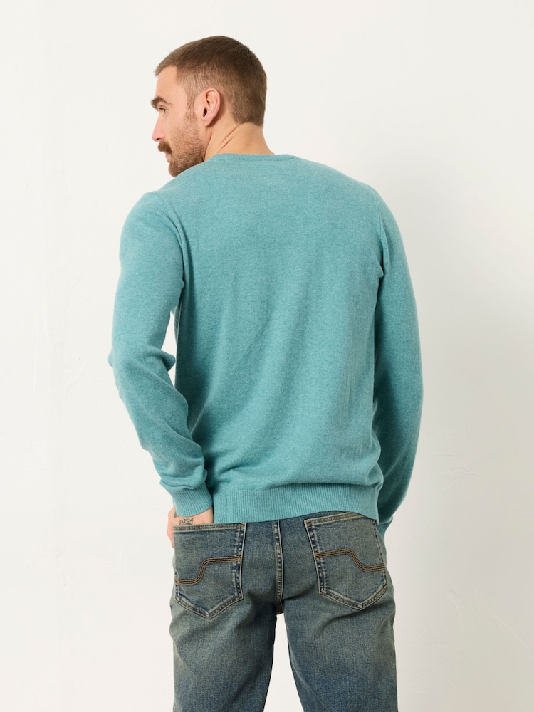 FatFace Dusky Green Rye Crew Neck Knitted Jumper - Image 2 of 6