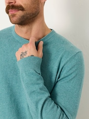 FatFace Dusky Green Rye Crew Neck Knitted Jumper - Image 4 of 6