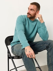 FatFace Dusky Green Rye Crew Neck Knitted Jumper - Image 5 of 6