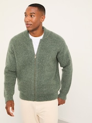 FatFace Williton Emerald Green Knitted Zip Cardigan - Image 1 of 6