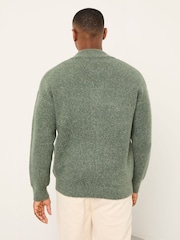FatFace Williton Emerald Green Knitted Zip Cardigan - Image 2 of 6