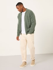 FatFace Williton Emerald Green Knitted Zip Cardigan - Image 3 of 6