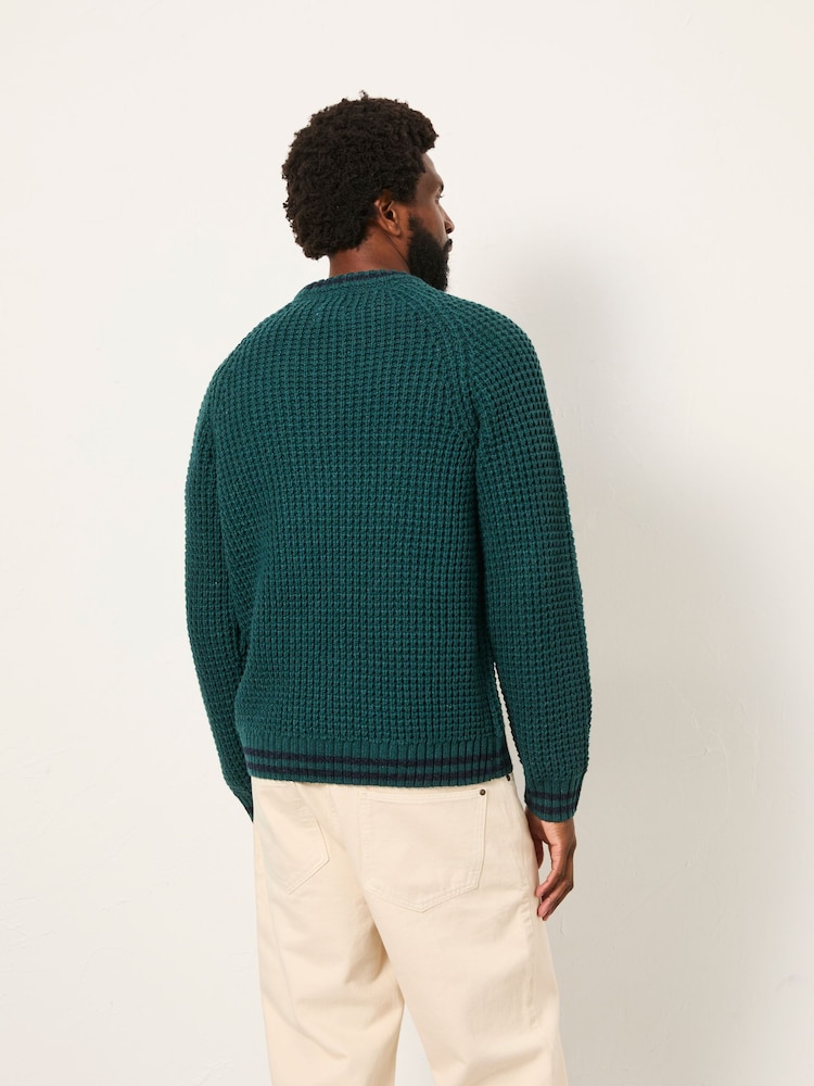 FatFace Emerald Green Tipped Crew Neck Knitted Jumper - Image 2 of 6 FatFace Emerald Green Tipped Crew Neck Knitted Jumper - Image 2 of 6