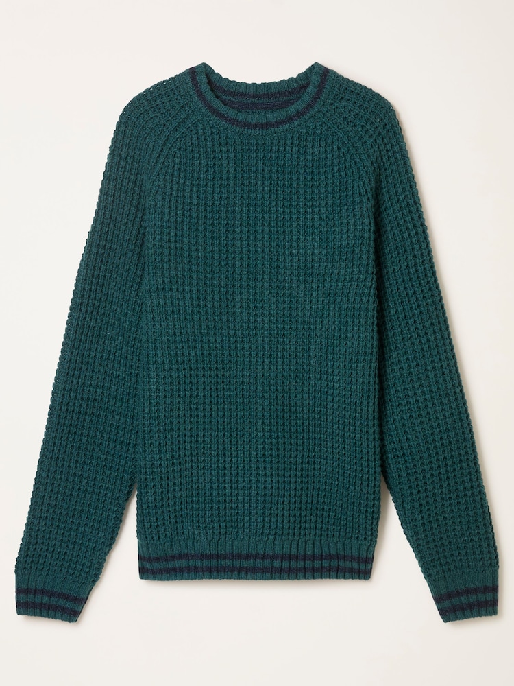 FatFace Emerald Green Tipped Crew Neck Knitted Jumper - Image 6 of 6 FatFace Emerald Green Tipped Crew Neck Knitted Jumper - Image 6 of 6