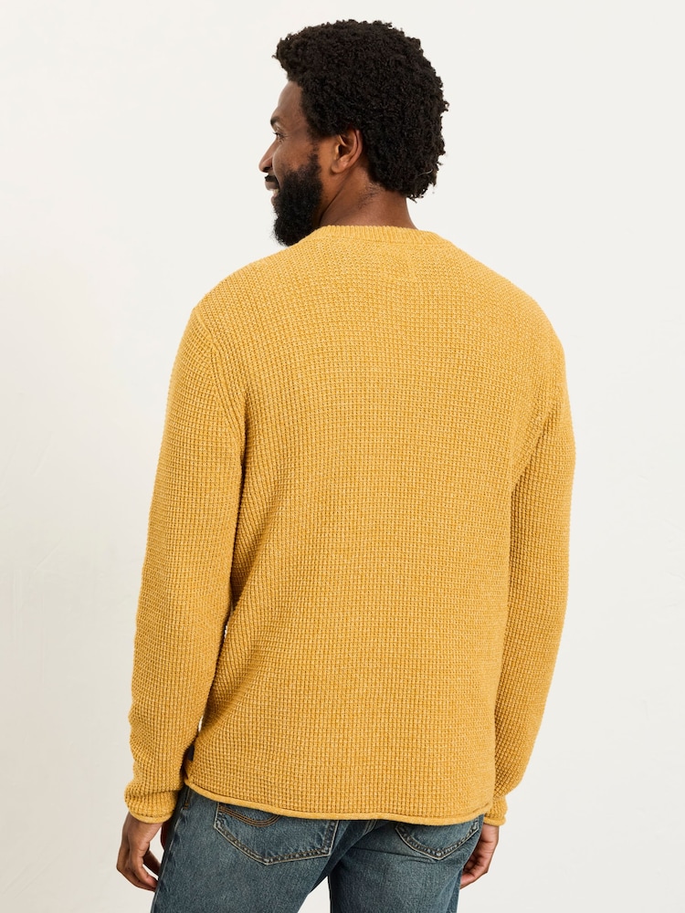 FatFace Penrith Yellow Crew Neck Knitted Jumper - Image 2 of 6 FatFace Penrith Yellow Crew Neck Knitted Jumper - Image 2 of 6