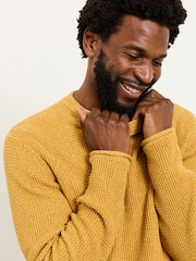 FatFace Penrith Yellow Crew Neck Knitted Jumper - Image 4 of 6