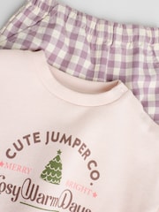 Pink Baby Christmas Jumpers and Trousers 2 Piece Set (0mths-2yrs) - Image 10 of 13