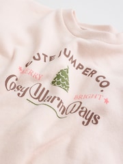 Pink Baby Christmas Jumpers and Trousers 2 Piece Set (0mths-2yrs) - Image 12 of 13
