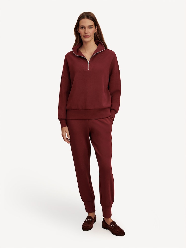 Varley Red Hawley Half Zip Sweat Top - Image 2 of 6