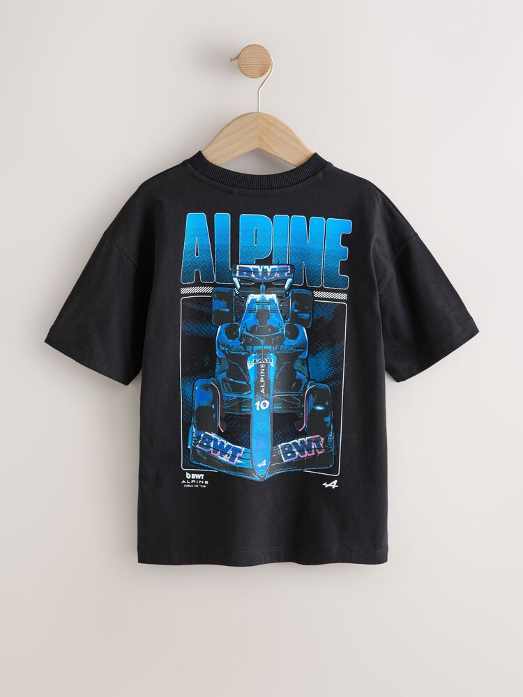 Black Alpine F1 Team Short Sleeve T-Shirt (3-16yrs) - Image 2 of 4