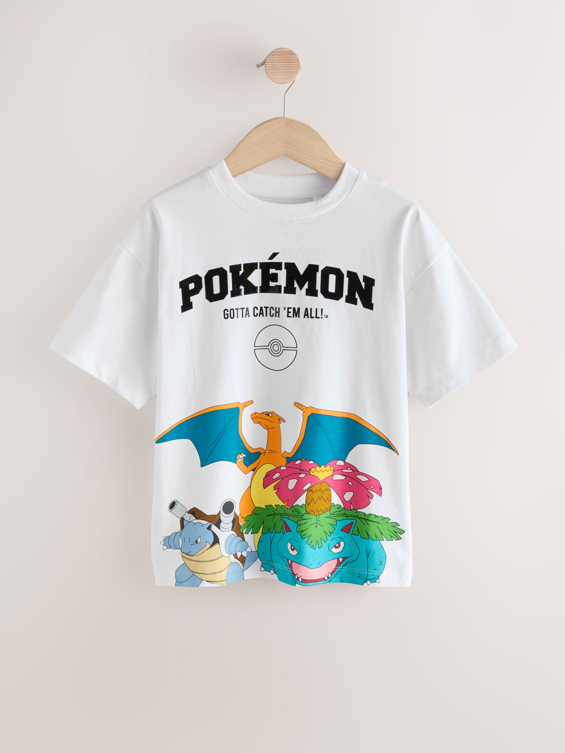 Buy White Pokémon Short Sleeve T-Shirt (3-16yrs) from Next USA