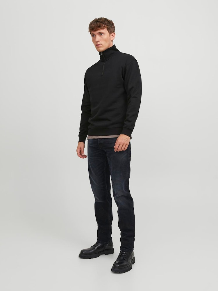 JACK & JONES Black Half Zip Sweatshirt - Image 2 of 5