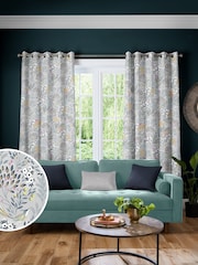 Sara Miller Soft Grey Songbird Made to Measure Curtains - Image 1 of 9