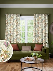 Sara Miller Light Stone Natural Palm Garden Made to Measure Curtains - Image 1 of 9