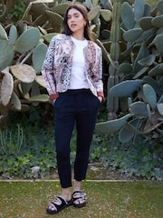 Threadbare Blue 100% Cotton Embroidered Quilted Jacket - Image 3 of 4