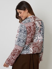 Threadbare Blue 100% Cotton Embroidered Quilted Jacket - Image 8 of 8