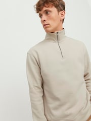 JACK & JONES Grey Half Zip Sweatshirt - Image 1 of 5