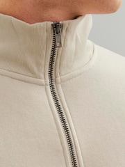 JACK & JONES Grey Half Zip Sweatshirt - Image 5 of 5