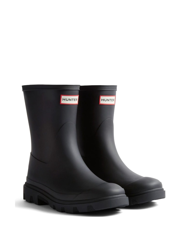 Hunter Mens Downpour Short Black Boots - Image 2 of 4