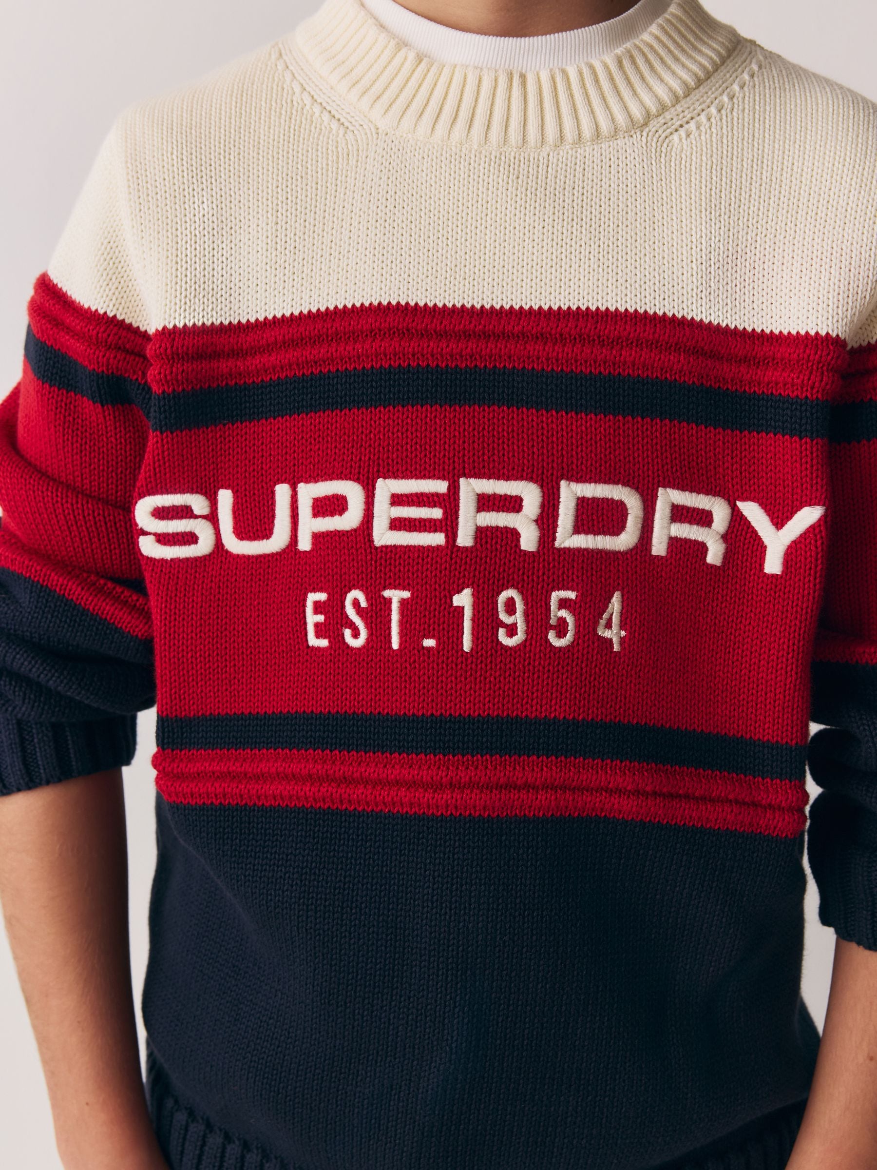 Buy ВМС/Червоний - Superdry В'язаний джемпер з сайту Next Ukraine
