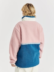Harper & Lewis Pink Logan 1/4 Zip Sherpa Fleece - Image 7 of 7