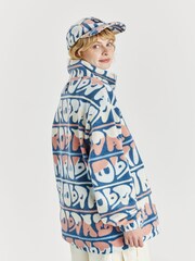 Harper & Lewis Blue Raver Retro Pattern 1/4 Zip Fleece - Image 8 of 8