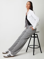 Threadbare Black Wide Leg Gingham Trousers - Image 5 of 5