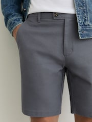 Airforce Blue - Reiss Dobby Short Cotton-Piqué Shorts - Imaginea 1 din 6