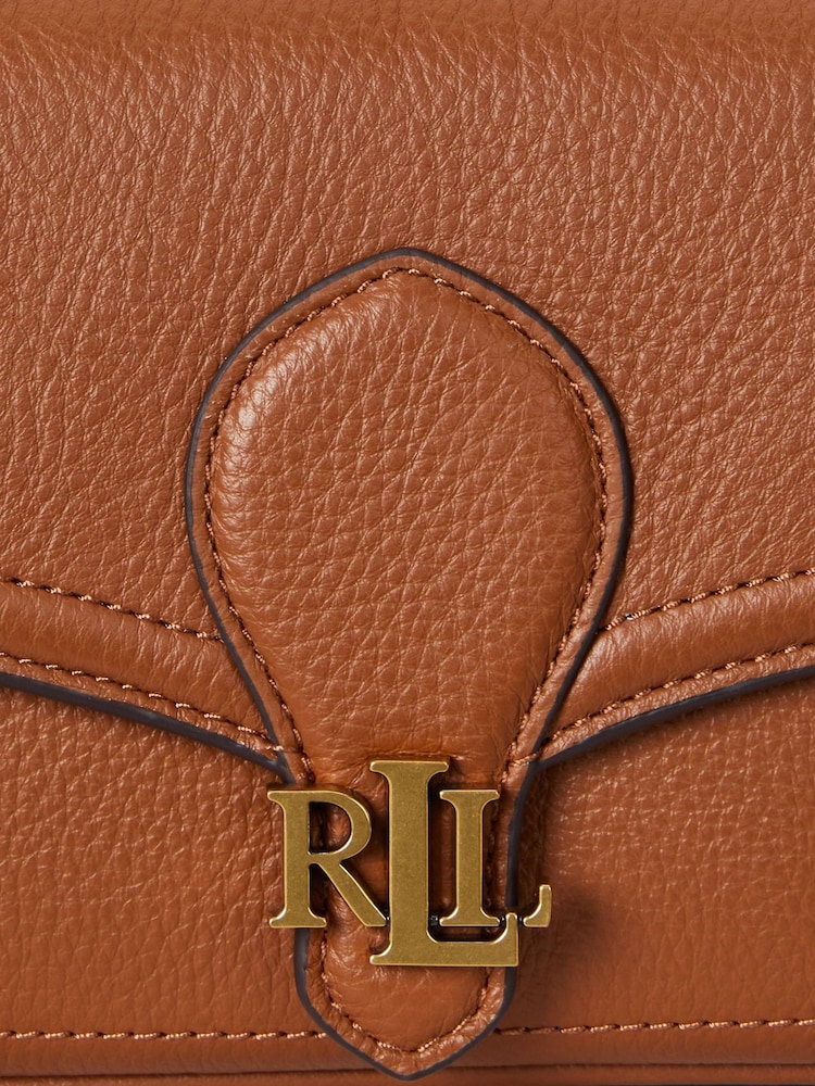 Lauren Ralph Lauren Brown Leather Flap Chain Cross-Body Bag - Image 6 of 6 Lauren Ralph Lauren Brown Leather Flap Chain Cross-Body Bag - Image 6 of 6
