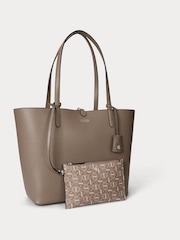 Lauren Ralph Lauren Brown Reversible Pattern Shopper Tote Bag - Image 3 of 6