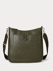 Lauren Ralph Lauren Green Pebbled Leather Cross-Body Bag - Image 1 of 5