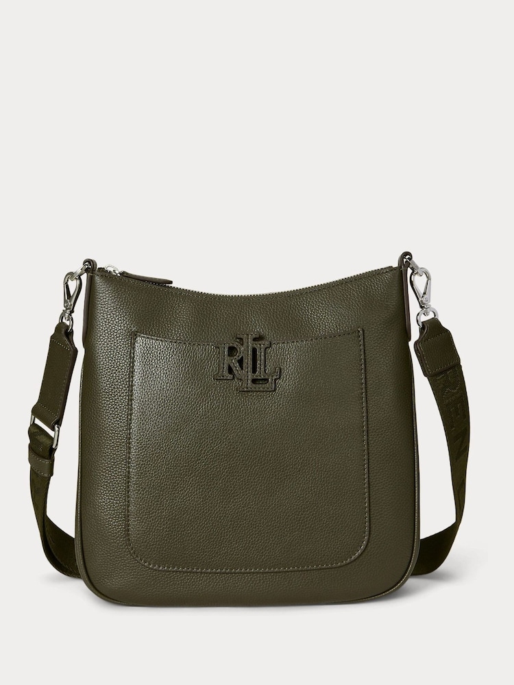 Lauren Ralph Lauren Green Pebbled Leather Cross-Body Bag - Image 1 of 5
