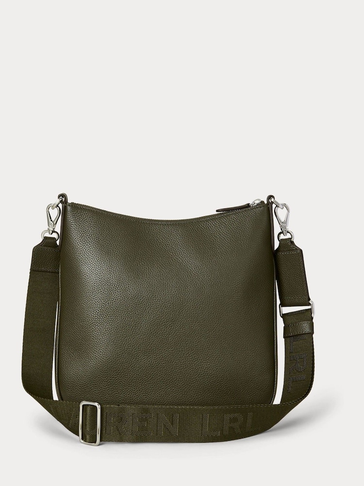 Lauren Ralph Lauren Green Pebbled Leather Cross-Body Bag - Image 2 of 5