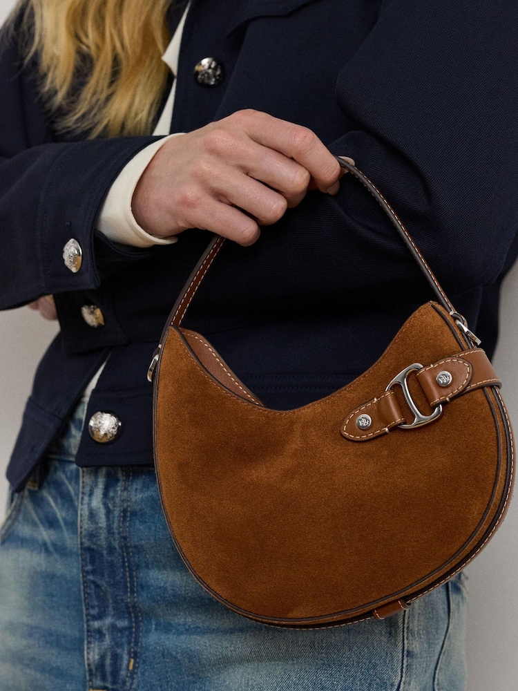 Lauren Ralph Lauren Brown Suede Cross-Body Bag - Image 2 of 2 Lauren Ralph Lauren Brown Suede Cross-Body Bag - Image 2 of 2