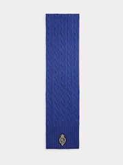 Lauren Ralph Lauren Blue Patch Knitted Scarf - Image 2 of 3