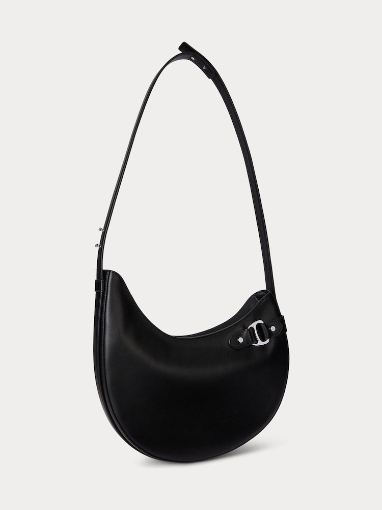 črna - Lauren Ralph Lauren Tasha Leather Shoulder Bag - Slika 1 iz 5