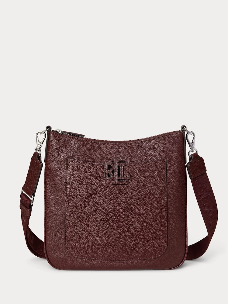 Lauren Ralph Lauren Red Pebbled Leather Cross-Body Bag - Image 1 of 5 Lauren Ralph Lauren Red Pebbled Leather Cross-Body Bag - Image 1 of 5