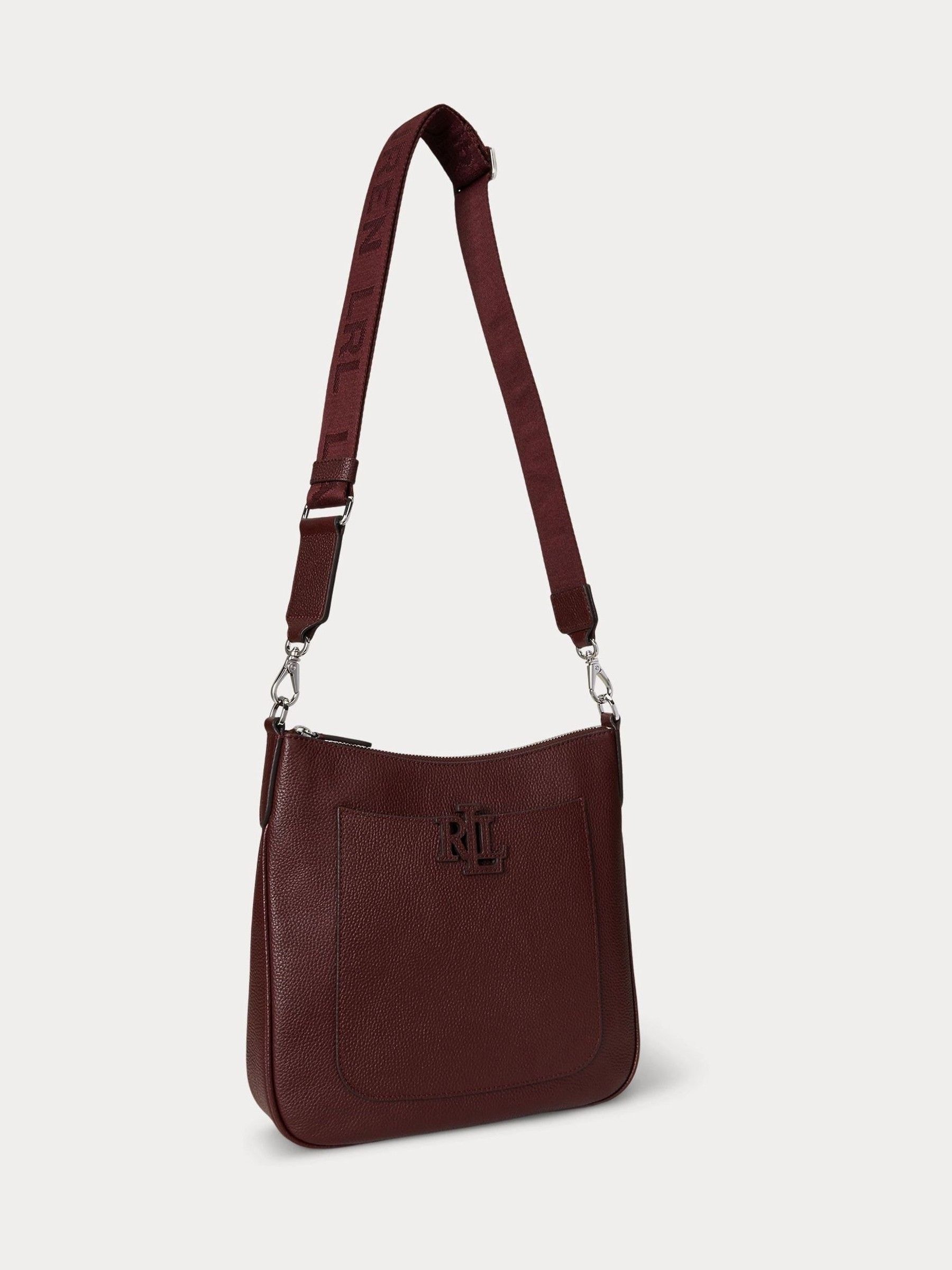 Buy Lauren Ralph Lauren Red Pebbled Leather Crossbody Bag