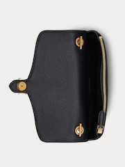 Lauren Ralph Lauren Black Leather Flap Chain Cross-Body Bag - Image 4 of 5