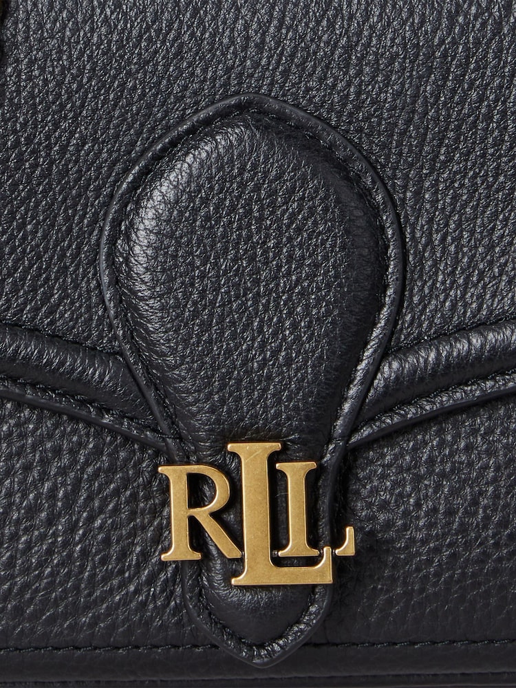 Lauren Ralph Lauren Black Leather Flap Chain Cross-Body Bag - Image 5 of 5 Lauren Ralph Lauren Black Leather Flap Chain Cross-Body Bag - Image 5 of 5