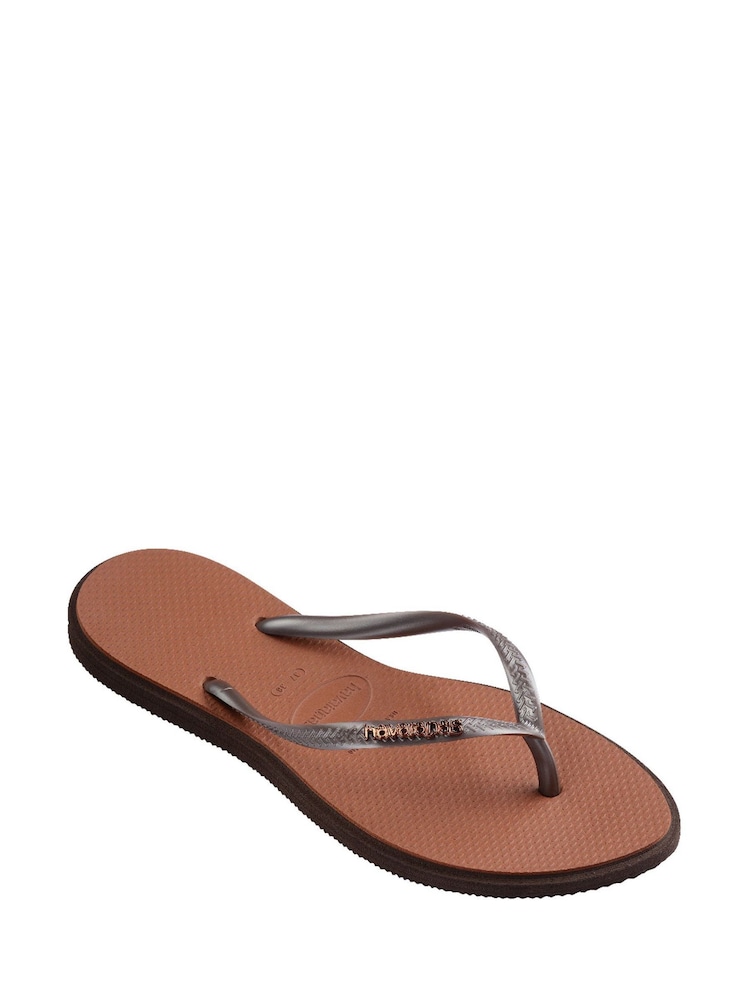 Havaianas Slim Point Brown Sandals - Image 2 of 6 Havaianas Slim Point Brown Sandals - Image 2 of 6